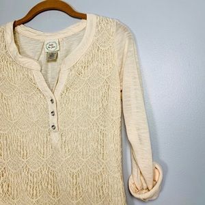 Belle Du Jour 3/4 Length Cream Lace Shirt